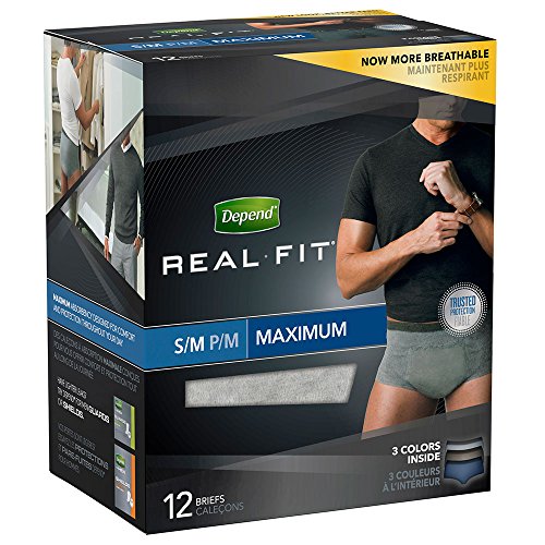 Book Cover Depend Real Fit Incontinence Underwear for Men, Maximum Absorbency, S/M