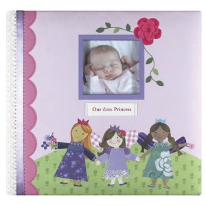 C.R. Gibson Enchanted Baby Girl Princess First Year Slim Bound Photo Journal Album (Enchanted)