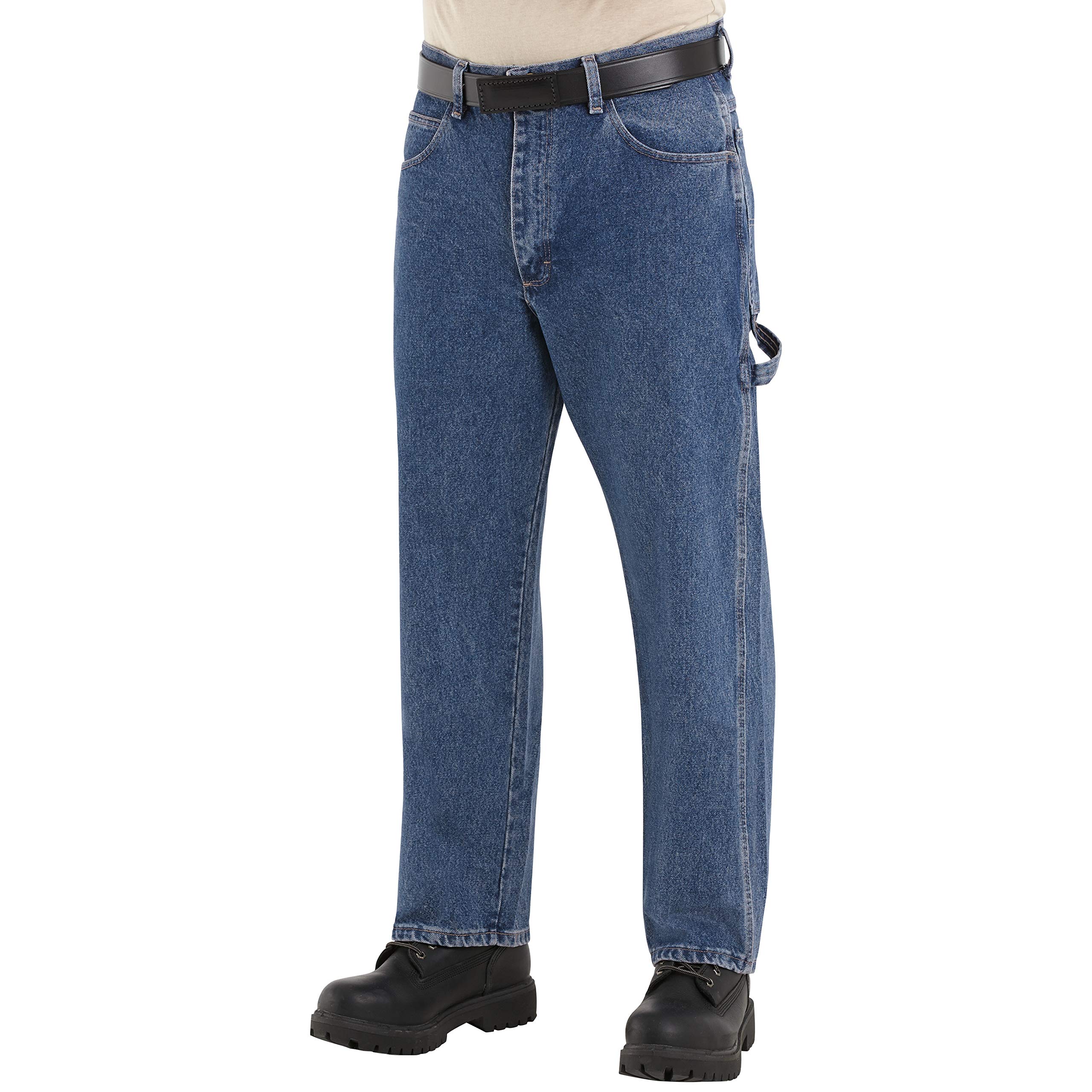 Bulwark Men's Flame Resistant 14.75 Ounce Pre-Washed Denim Dungaree 34W x 30L Stonewash
