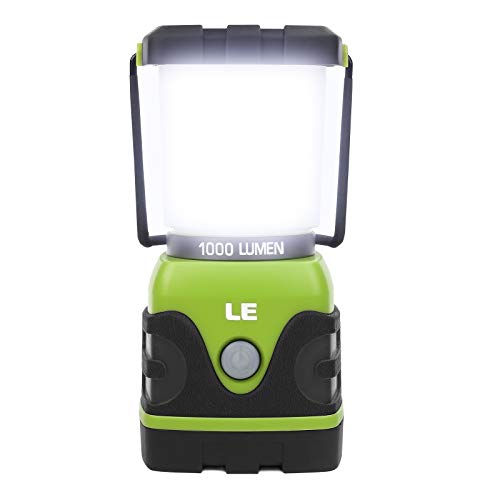 Book Cover LE Camping Lantern, 1000 Lumen LED Outdoor Lights, 4 Modes Battery Powered Emergency Light, Water Resistant Tent Light for Camping, Hiking, Fishing, Power Cuts and More