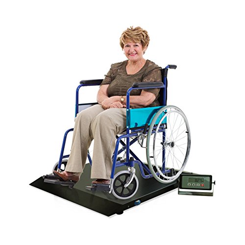 Book Cover Heavy Duty Digital Portable Floor Wheelchair Scale, All-metal Contruction and Platform with Ramp Medical Electronic