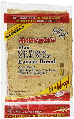 Joseph's Lavash Bread Flax Oat Bran & Whole Wheat Reduced Carb - 4 Square Breads