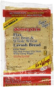 Joseph's Lavash Bread Flax Oat Bran & Whole Wheat Reduced Carb - 4 Square Breads