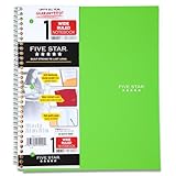 Five Star Wirebound Notebook, 1-Subject, 100 Wide-Ruled Sheets, 10.5 x 8 Inch Sheet Size, Lime (72122)