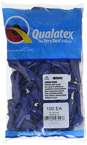 Qualatex 43553 Dark Blue Latex Balloons, 5", Dark Blue, Pack of 100