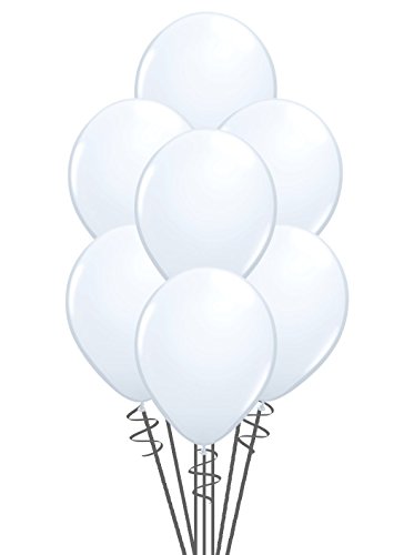 Qualatex Opaque White Biodegradable Latex Balloons, 5-Inch Round (100-Units)