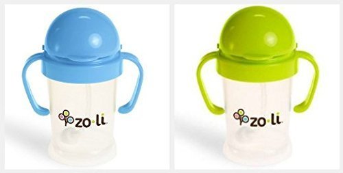 Book Cover ZoLi BOT 2 Pack Sippy Cup (Blue, Green)
