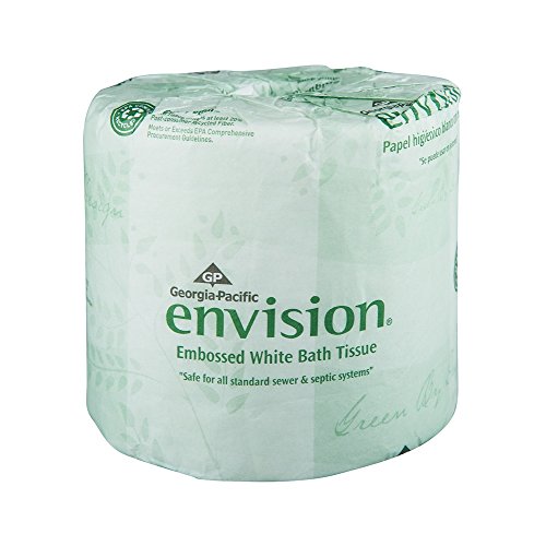 Envision 1-Ply Embossed Toilet Paper by GP PRO (Georgia-Pacific), 19881/01, 550 Sheets Per Roll, 80 Rolls Per Case