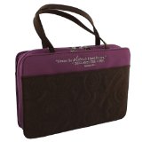 Purple Micro-Fiber Purse-Style Quilt Stitched Bible / Book Cover - Jeremiah 29:11 (Large)