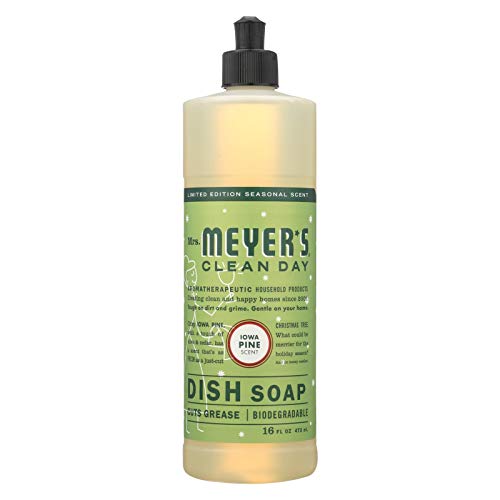 Mrs. MEYER'S Liquid Dish Soap, Iowa Pine, 16 OZ (Pack of 6)