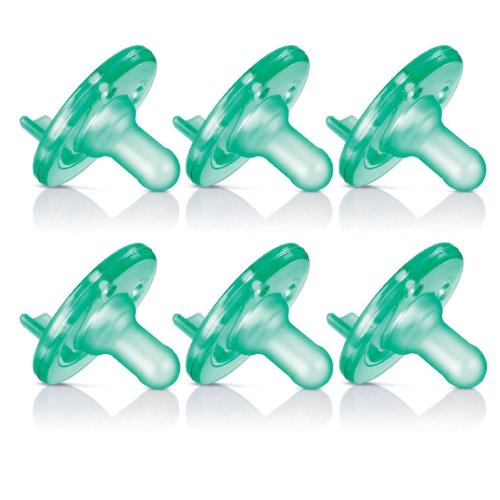 Book Cover Philips Avent Soothie Pacifier, 0-3 Months, Green - 6 Pack