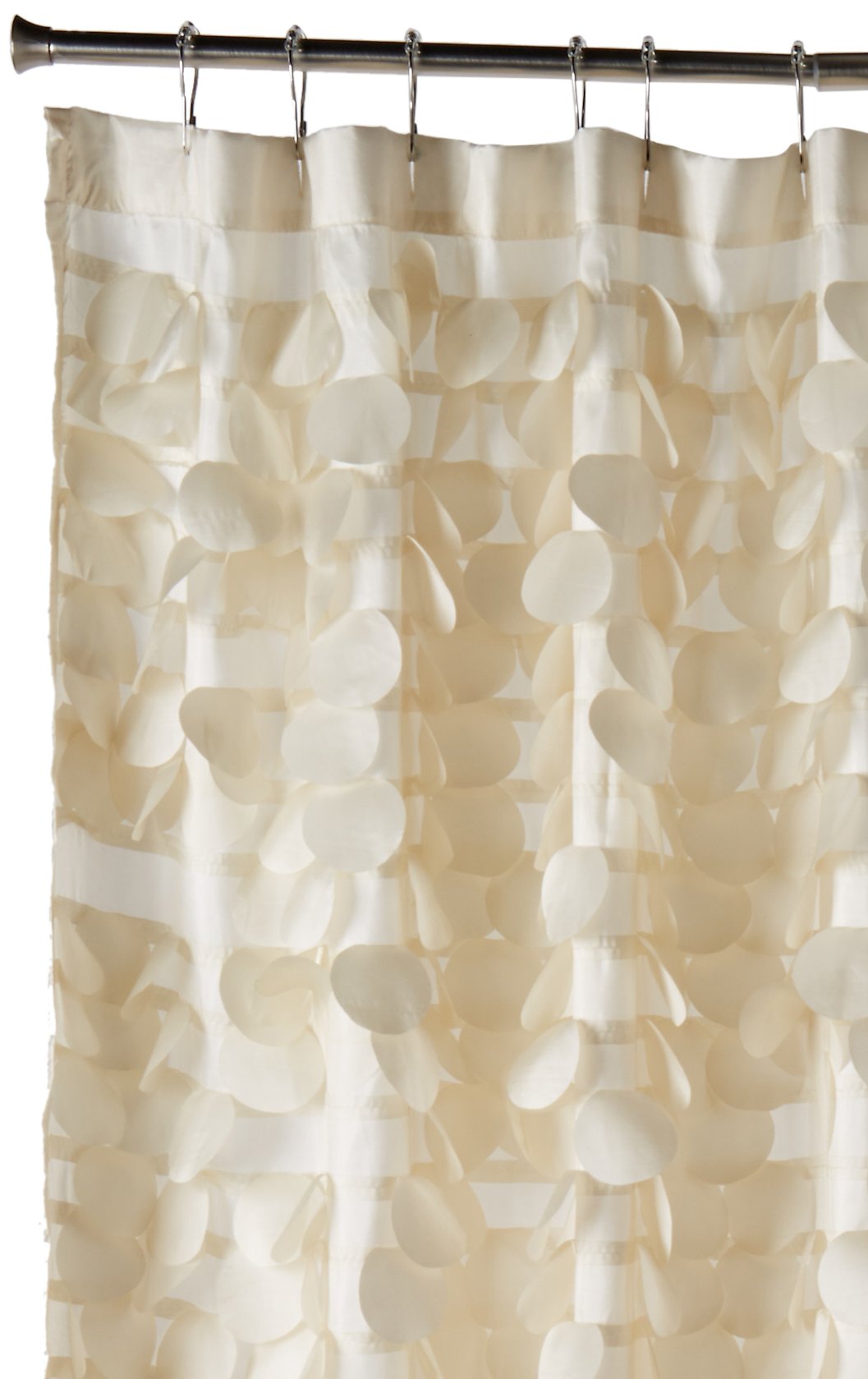 Lush Decor Triangle Home Fashions 16685 Gigi Shower Curtain, Ivory
