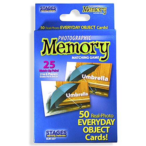 Book Cover Stages Learning Materials Picture Memory Everyday Objects Card Game, Blue, Size 5 x 3