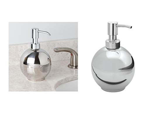InterDesign Forma Stainless Steel Soap & Lotion Dispenser Pump, for Kitchen or Bathroom Countertops - Polished