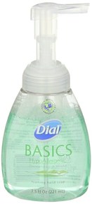 Dial 1325977 Basics Hypoallergenic Foaming Hand Lotion Soap Manual Pump, 7.5oz Bottle (Pack of 8)