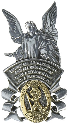 Cathedral Art (Abbey & CA Gift St. Christopher Guardian Angel Sun Visor Clip - Car and Automotive Accessories, Religious Gifts for Christians or Catholics, Charms for Travel Protection Small