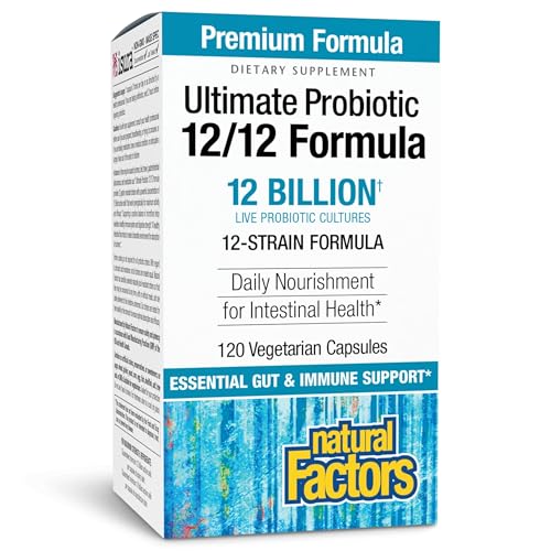Natural Factors Ultimate Multi Probiotic Complex (12 Billion Active Cells, 120 Vegetarian Capsules)