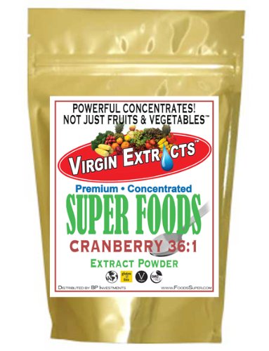 Virgin Extracts (TM) Pure Premium Organic Cranberry Powder Extract 36:1 Concentrate (36 x Stronger For People & Pets) 16oz (454 Grams .08 Per Gram)