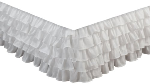 Book Cover Greenland Home Multi-Ruffle Bed Skirt, White, 15-inch, Full