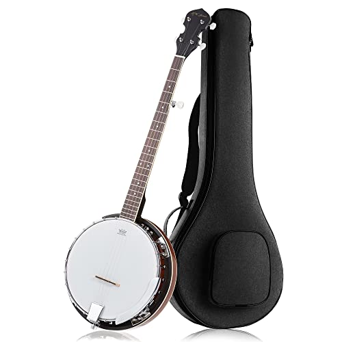 Book Cover Jameson Guitars Left Handed 5-String Banjo 24 Bracket with Closed Solid Back and Geared 5th Tuner