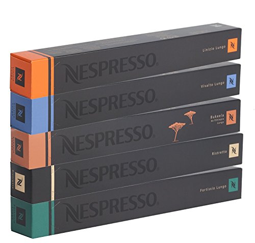50 Nespresso OriginalLine Capsules: Lungos and Ristretto Mix - "NOT Compatible with Vertuoline machines"