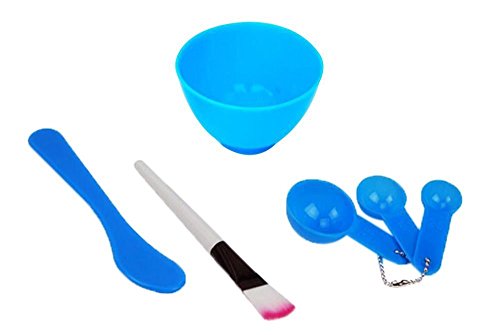 Book Cover Packed 4 In 1 Facial DIY Mask Bowl Brush Spoon Tools Set Blue