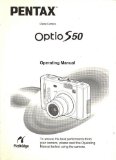 Pentax Optio S50 Digital Camera Original Operating Manual