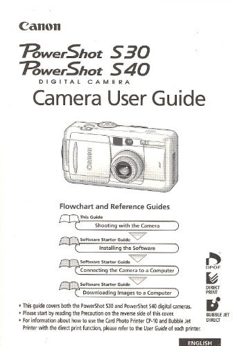 Canon PowerShot S30/S40 Digital Camera Original User Guide / Instruction Manual