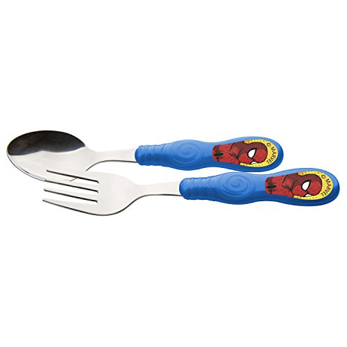 Book Cover Zak Designs Marvel Comics Fork and Spoon Set, Spider-Man