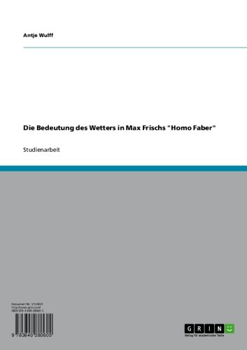 Die Bedeutung des Wetters in Max Frischs "Homo Faber" (German Edition)