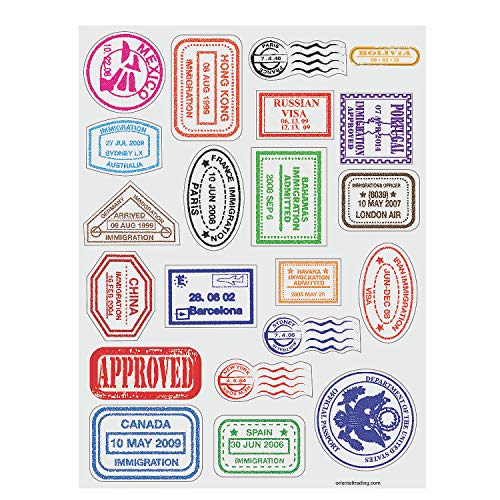 Book Cover Passport Stamp Sticker Sheets (480 Stickers)