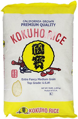 Book Cover Kokuho Calrose Rice Yellow, 15 Pound, 240.0 Ounce
