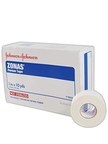Johnson & Johnson Zonas Athletic Trainers Tape, Porous, 1'' Rolls, 12 per Box