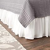Greenland Home Fashions Cotton Voile Bed Skirt, Lined, White, Queen 18-inch L