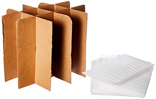 Book Cover uBoxes Glass Divider Kit, 12 Pouches with 1 Box Cell Divider (GLASSPACK012),CORRUGATED