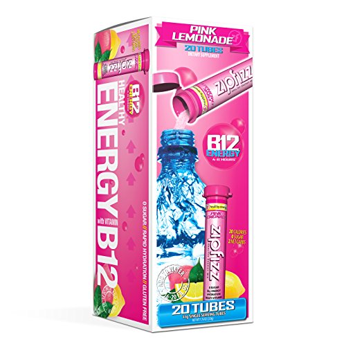 Book Cover Zipfizz Healthy Energy Drink Mix, Hydration with B12 and Multi Vitamins, Pink Lemonade, 20 Count