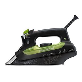 Rowenta DW6080 Eco-Intelligence 1700-Watt Energy Saving Steam Iron Stainless Steel Soleplate with Auto-Off, 400-Hole, Black
