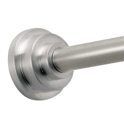 iDesign Astor Metal Expandable Constant Tension Bathroom Shower Curtain Rod for Master, Guest, Kids' Bathroom, Window, Adjustable from 43-75", Brushed Stainless Steel
