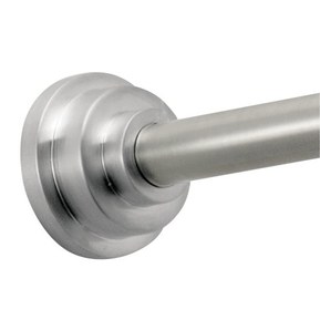 iDesign Astor Metal Expandable Constant Tension Bathroom Shower Curtain Rod for Master, Guest, Kids' Bathroom, Window, Adjustable from 43-75", Brushed Stainless Steel