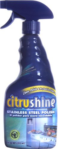 Citrushine 12 Oz Stainless Steel Polish Spray - Cleans, Polishes, Preserves and Protects All Stainless Steel Appliances