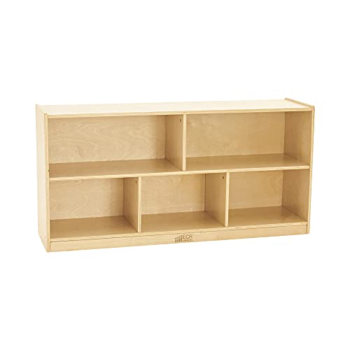 ECR4Kids ELR-0419 Birch 5-Section School Classroom Storage Cabinet with Casters, Commercial or Personal Storage, Kidsâ€™ Storage Organizer Shelf, Friendly Design, Certified and Safe, 24â€ High, Natural