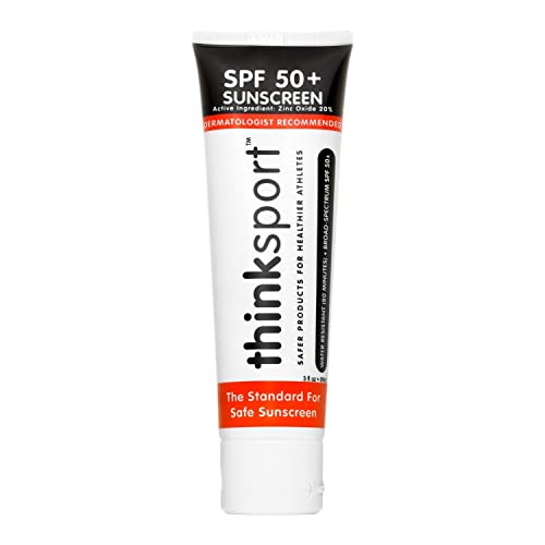 Book Cover Thinksport SPF 50+ Mineral Sunscreen â€“ Safe, Natural Sunblock for Sports & Active Use - Water Resistant Sun Cream â€“UVA/UVB Sun Protection â€“ Vegan, Reef Friendly Sun Lotion, 3oz