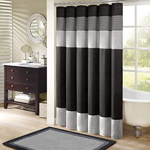 Book Cover Madison Park MP70-246 Amherst Shower Curtain 72x72 Black