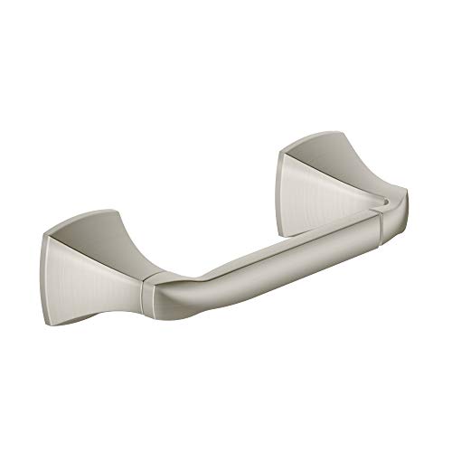 Book Cover Moen YB5108BN Voss Collection Double Post Pivoting Toilet Paper Holder, Brushed Nickel 13.39 x 3.03 x 4.92 inches
