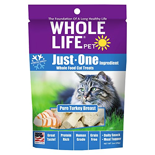 Whole Life Pet Just One-Single Ingredient Freeze Dried Treats For Cats Pure Turkey Breast, 1Oz