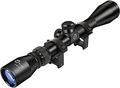 CVLIFE 3-9x40 Optics R4 Reticle Crosshair Scope with 20mm Scope Mounts, Black