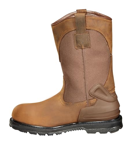Carhartt Men's 11" Wellington Waterproof Soft Toe Pull-On Leather Work Boot CMP1100
