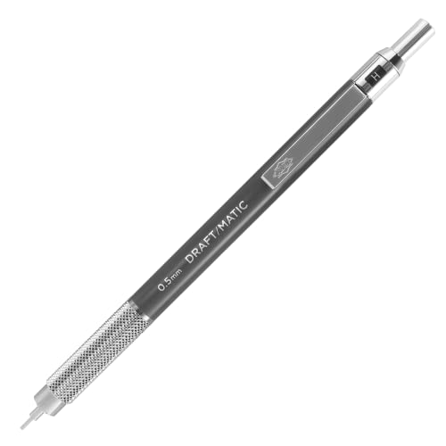 ALVIN DM05 Draft-Matic Mechanical Pencil, 0.5mm, Stainless Steel Drawing and Design Tool for Students and Professionals, Great for Drafting, Architecture, Engineering, and Art