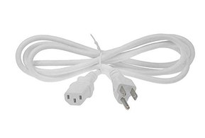 SF Cable, 6 ft 18 AWG Universal Power Cord (IEC320 C13 to NEMA 5-15P) White Color