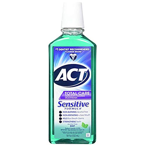 Act Total Care Mild Mint Anticavity Fluoride Mouthwash, 18 Ounce (Pack of 3)